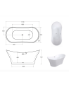 Baignoire îlot AMBER GLAM GRAPHITE 170 x 80 cm