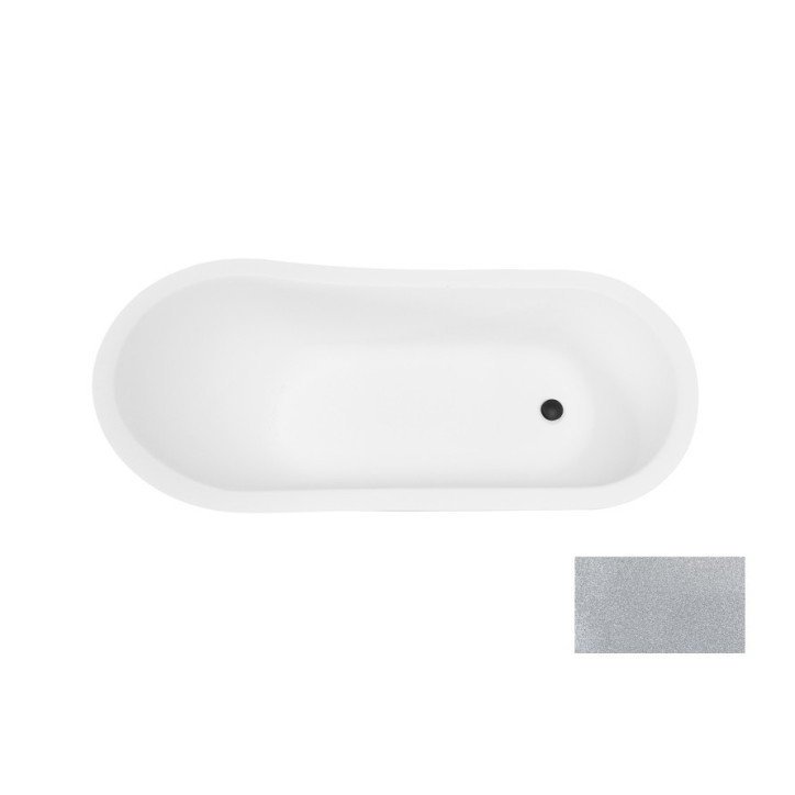 Baignoire îlot OTYLIA GLAM SILVER 160/170 x 77 cm Baignoire îlot OTYLIA GLAM SILVER 160/170 x 77 cm