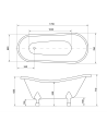 Baignoire îlot OTYLIA GLAM SILVER 160/170 x 77 cm