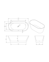Baignoire îlot VISMARA 170x80x58 cm