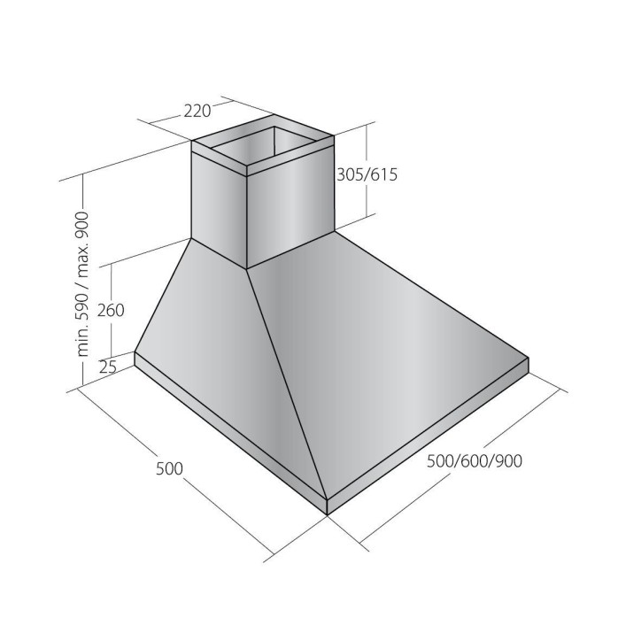 CLAMIK 60 cm liesituuletin