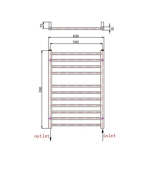 Radiateur sèche-serviettes à eau chaude Paphos