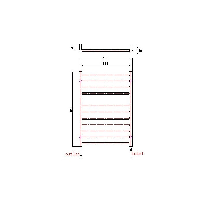 Radiateur sèche-serviettes à eau chaude Paphos Radiateur sèche-serviettes à eau chaude Paphos