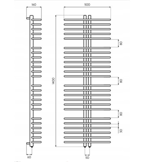 Radiateur eau chaude NATO  1204 W
