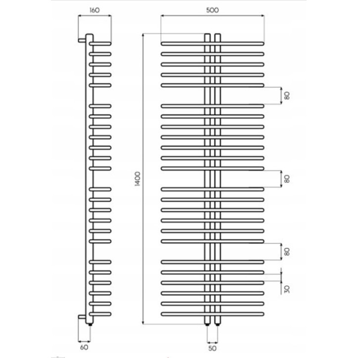 Radiateur eau chaude NATO 1204 W Radiateur eau chaude NATO 1204 W