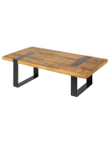 Table basse IRON CRAFT en bois de manguier de 100 cm