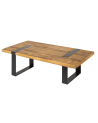 Table basse IRON CRAFT en bois de manguier de 100 cm