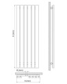 Radiateur suspendu BELLO 120 x 45 cm 737 W en plusieurs couleurs