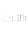 Buffet 2 portes 3 tiroirs BASIC finition béton 210 cm