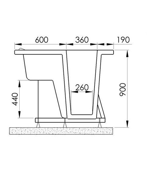Baignoire à porte EUGENIE 115x68x90 cm