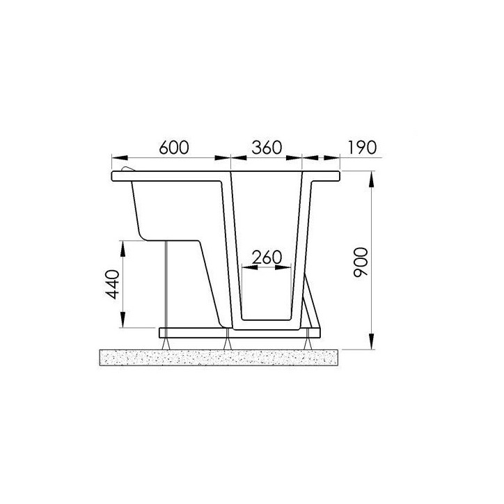 Baignoire à porte EUGENIE 115x68x90 cm