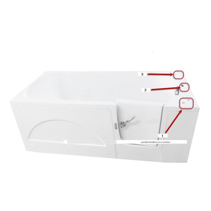 Baignoire à porte EUGENIE 115x68x90 cm