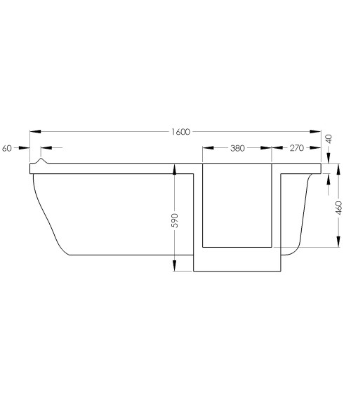 Baignoire à porte EULALIE 140/150/160 x76x60 cm