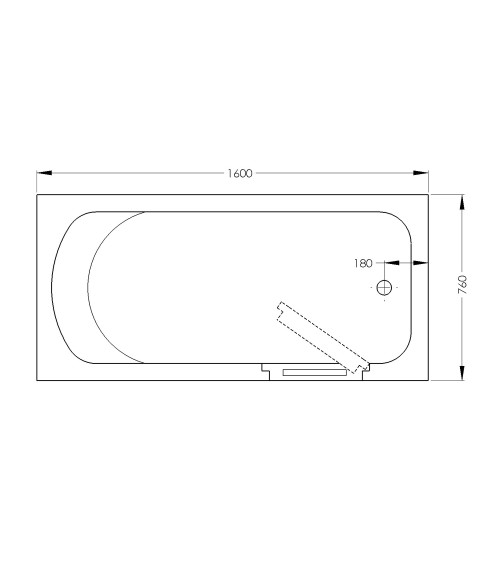 Baignoire à porte EULALIE 140/150/160 x76x60 cm