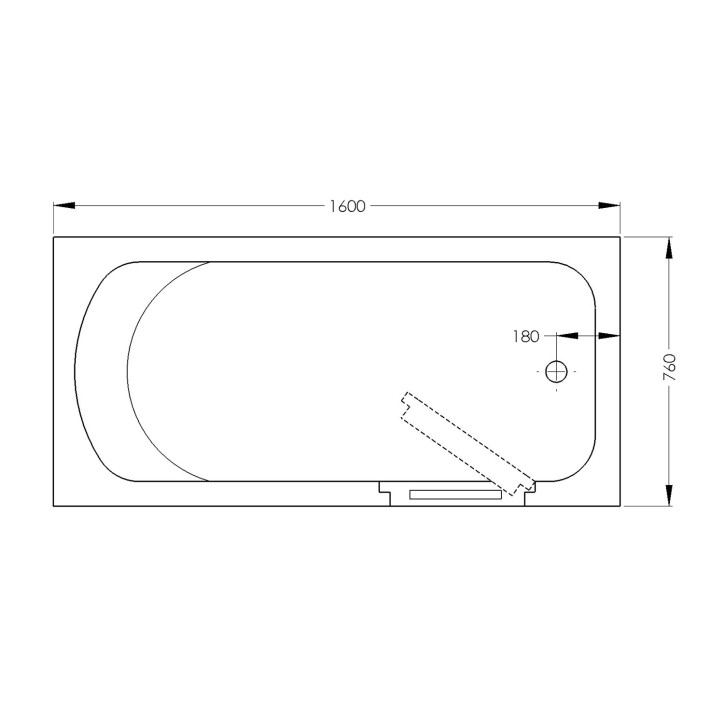 Baignoire à porte EULALIE 140/150/160 x76x60 cm