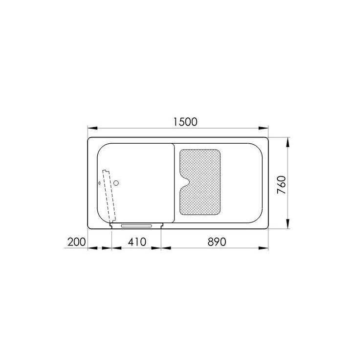 Baignoire à porte îlot AMELIE 160x75x70 cm Baignoire à porte îlot AMELIE 160x75x70 cm