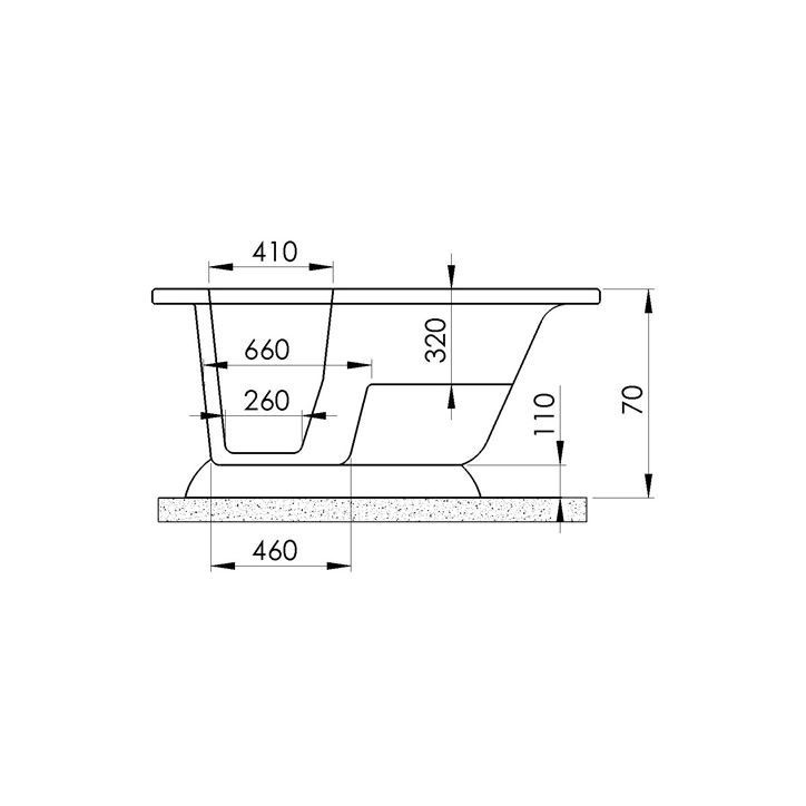 Baignoire à porte îlot AMELIE 160x75x70 cm Baignoire à porte îlot AMELIE 160x75x70 cm