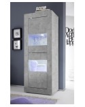 Colonne-vitrine 2 portes BASIC finition béton 61x162 cm