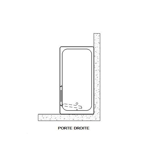 Baignoire à porte îlot AMELIE 160x75x70 cm