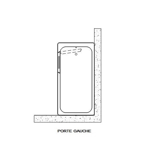 Baignoire à porte îlot AMELIE 160x75x70 cm