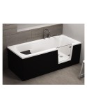 Baignoire à porte ADELAIDE NOIR 160/170/180x75/80x54 cm