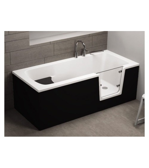 Baignoire à porte ADELAIDE NOIR 160/170/180x75/80x54 cm