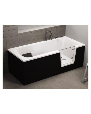Baignoire à porte ADELAIDE NOIR 160/170/180x75/80x54 cm