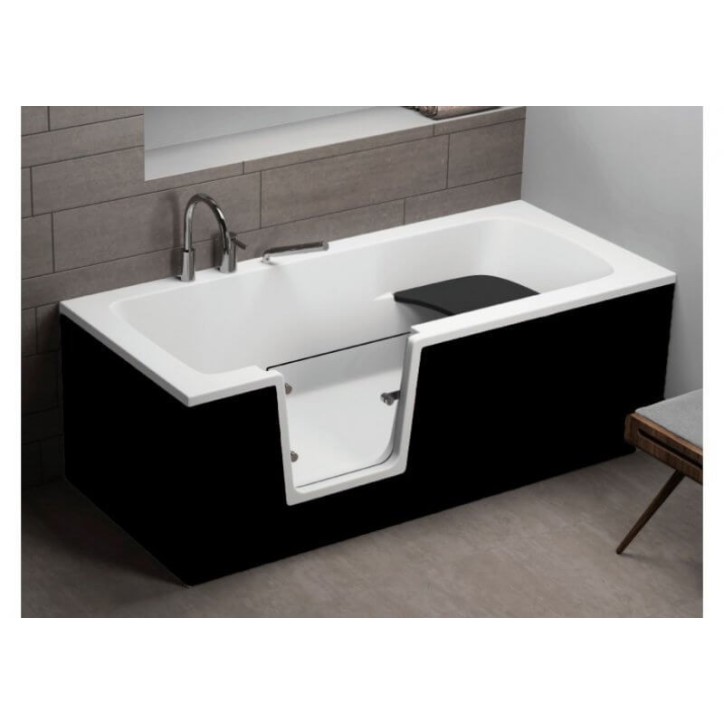 Baignoire à porte ADELAIDE II  NOIR160/170/180x75/80x54 cm
