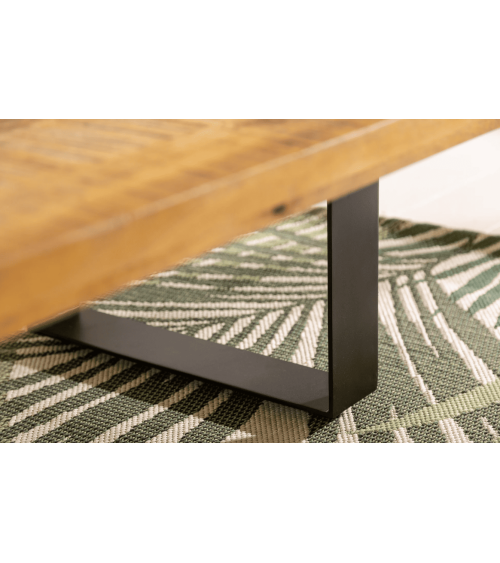 Table basse IRON CRAFT en bois de manguier de 100 cm