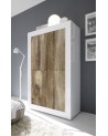 Argentier 4 portes BASIC finition blanc-chêne péro 102x163 cm