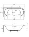 Baignoire HILIO DROITE avec tablier 150/160/170/180