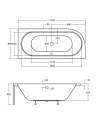 Baignoire HILIO DROITE avec tablier 150/160/170/180
