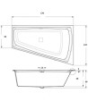 Baignoire d'angle WONNY 170x110 cm, gauche