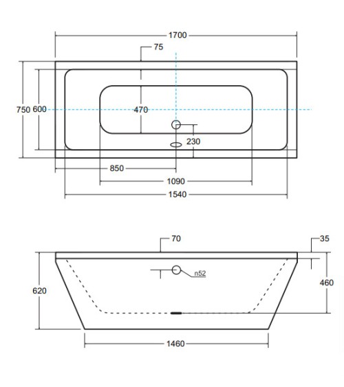 Baignoire QUADRO 170/175/180/190 cm