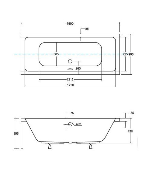 Baignoire QUADRO 170/175/180/190 cm