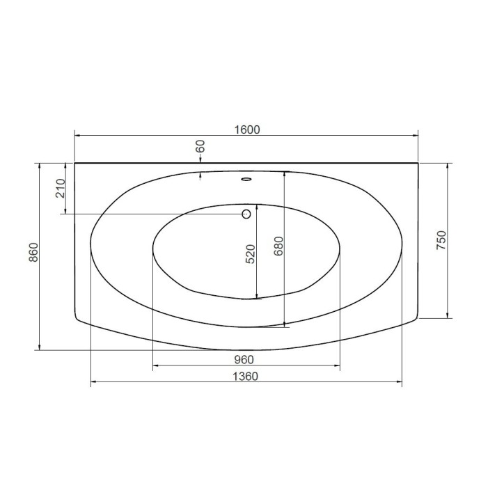 Baignoire GENOVA 160x75 cm