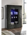 Vitrine 2 portes LUTHER anthracite 121x166 cm