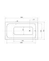 Baignoire VENETO avec tablier 140/150 x 70 et 160/170 x 75