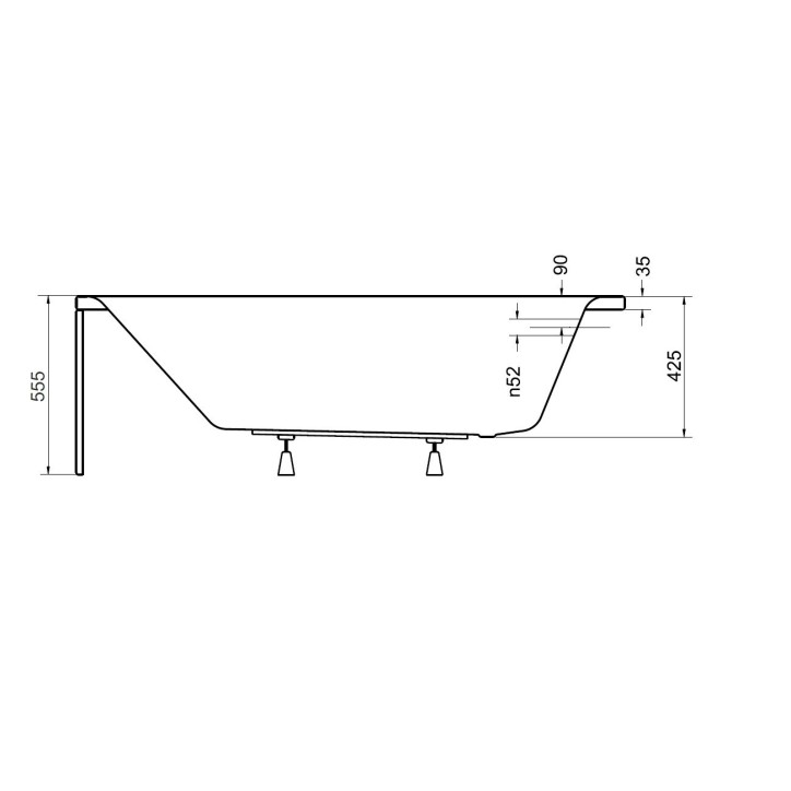 Baignoire VENETO avec tablier 140/150 x 70 et 160/170 x 75