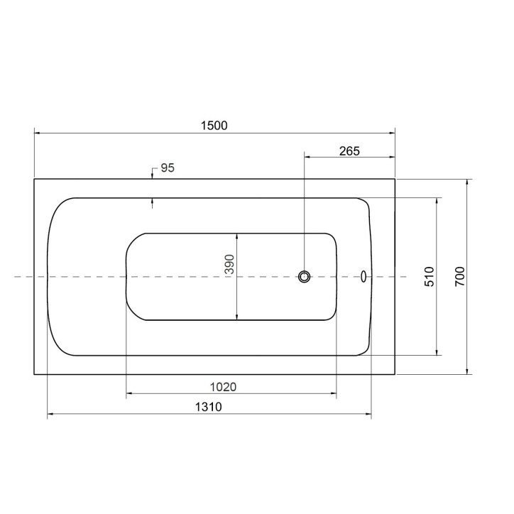 Baignoire VENETO avec tablier 140/150 x 70 et 160/170 x 75