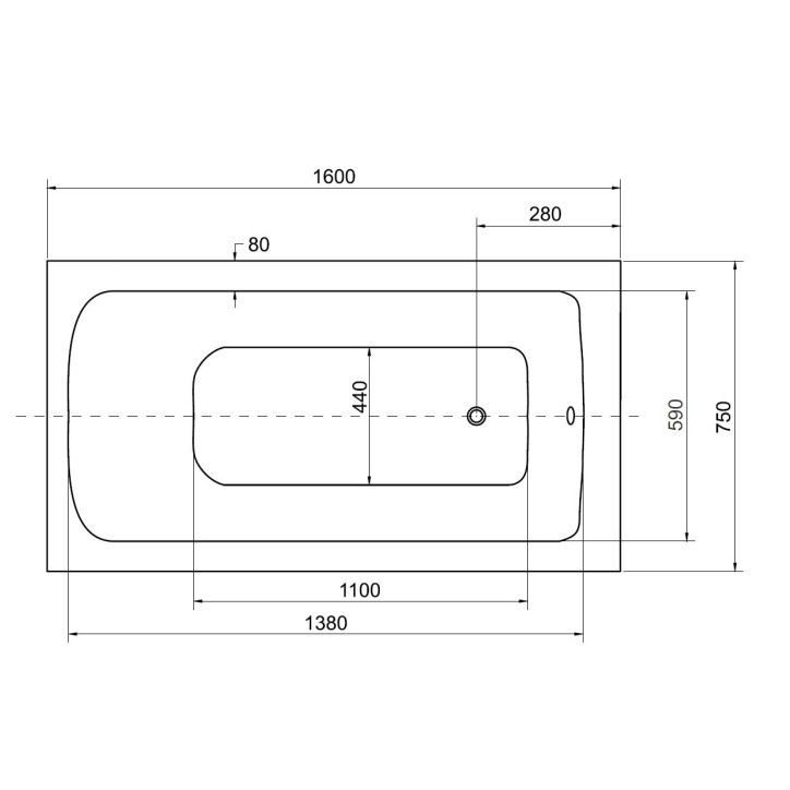 Baignoire VENETO avec tablier 140/150 x 70 et 160/170 x 75