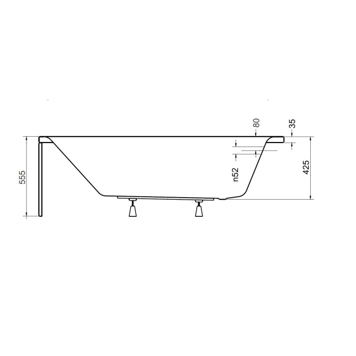 Baignoire VENETO avec tablier 140/150 x 70 et 160/170 x 75