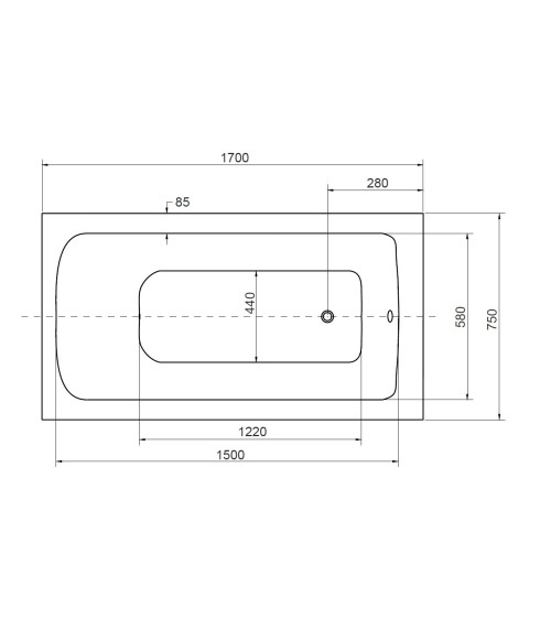Baignoire VENETO avec tablier 140/150 x 70 et 160/170 x 75