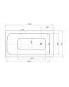 Baignoire VENETO avec tablier 140/150 x 70 et 160/170 x 75