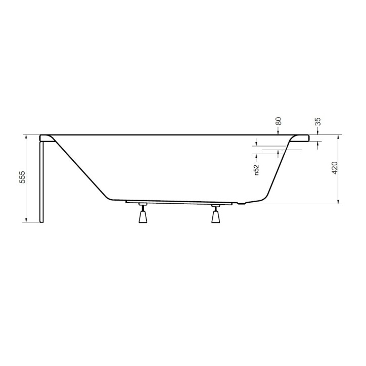 Baignoire VENETO avec tablier 140/150 x 70 et 160/170 x 75
