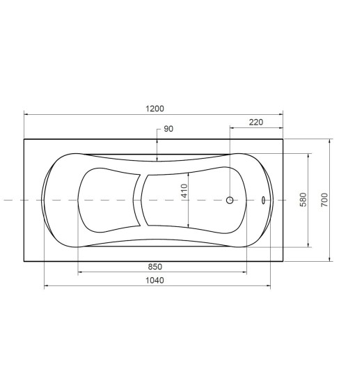Baignoire sabot VANIA 120x70 cm