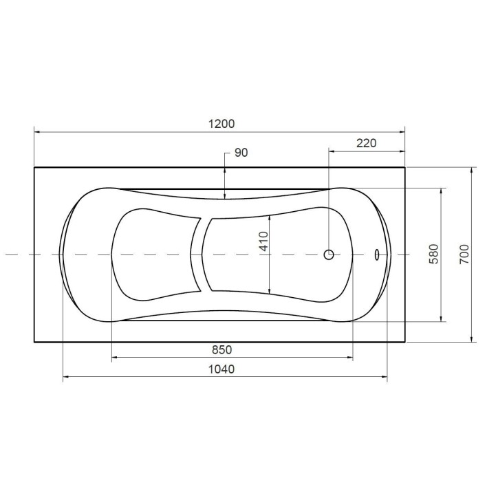 Baignoire sabot VANIA 120x70 cm