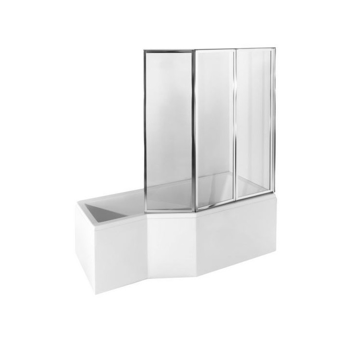 Baignoire asymétrique INTEGRA 150/170 cm x 75 cm + pare baignoire