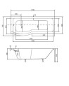 Baignoire  INSPIRO 150/160/170 cm x 70 cm pare baignoire