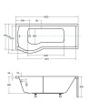 Baignoire  INSPIRO 150/160/170 cm x 70 cm pare baignoire